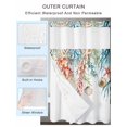 thumbnail image 2 of No Hook Cloth Fabric Shower Curtain with Snap in Liner, Coastal Coral Waterproof Shower Curtains Set with See Through Top Window, Summer Beach Ocean Shell Starfish Bath Curtains Shower 60"x72", 2 of 6