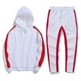 thumbnail image 4 of KaLI_store Men's Suits Suits For Men Set 2 Piece Hoodie Jogger Long Sleeve Sweatsuits Hoodie and Pants White,L, 4 of 5