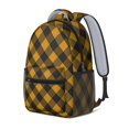 thumbnail image 2 of Yellow and Black Checkered Pattern Backpack for School, Cute School Bag with Adjustable Shoulder Straps and Padded Back, 15.3"x11"x6.7", 2 of 4