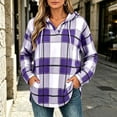 thumbnail image 2 of Hoodie for Women Long Sleeve Plaid Fall Winter Casual Sweatshirt Mid Length Drawstring Detail Relaxed Fit Stylish Everyday Sweatshirts, 2 of 9