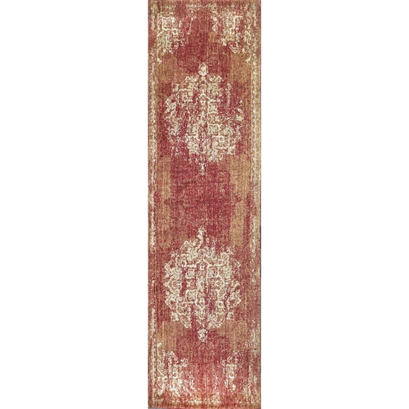 Alora Decor Euphoria 2'6" x 8' Distress Red/Gray/Rust/Blue Hybrid Area Rug