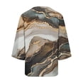 thumbnail image 3 of Xuyuer Women's 3/4 Length Sleeve Tops V Neck Casual Vacation Loose Fit S-5XL Ruffle Cuffs Shirts Dressy Flowy Tunic Tops Hawaiian Shirts Summer Floral Printed Shirt Casual Soft Tunic Tops, 3 of 5