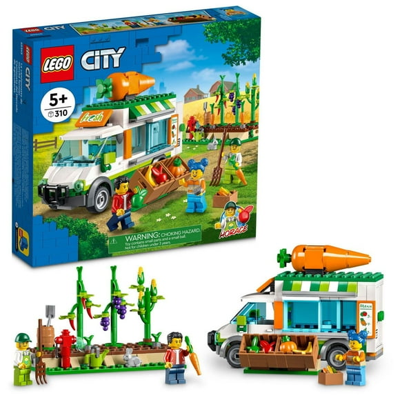 LEGO City Farm Farmers Market Van 60345 Toy Building Kit (310 Pieces)