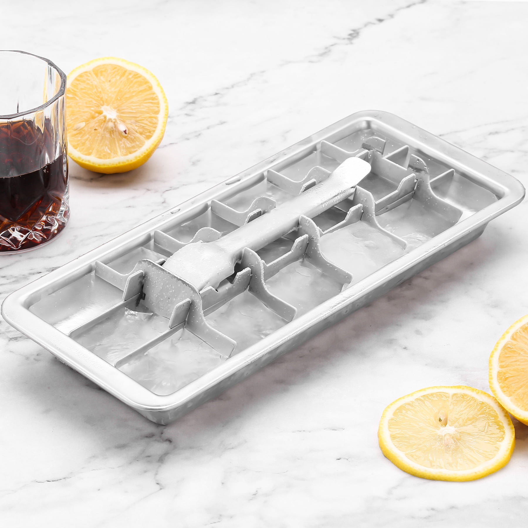 Stainless Steel Ice Cube Trays for Freezer - 18-Slot Ice Trays with Easy Release Handle, Detachable & Dishwasher Safe - Perfect for Home Bars & Kitchens