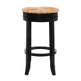 thumbnail image 3 of Carolina Classics Irving 30" Swivel Rush Seat Bar Stool in Antique Black, 3 of 4