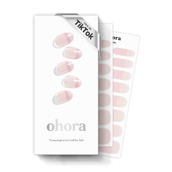 Tiras de gel para uñas Sohora Semicuradas N Romantic French Pink