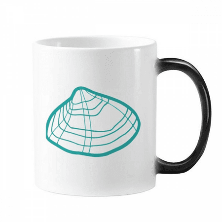 

Marine Life Scallop Green Illustration Changing Color Mug Morphing Heat Sensitive Cup With Handles 350 ml