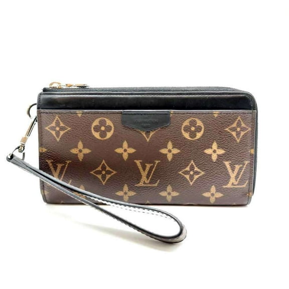 Pre-Owned Louis Vuitton Zippy Dragonne Brown x Black Long Wallet L-Shaped Men's Monogram...