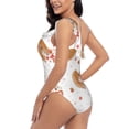 thumbnail image 5 of Yiaed Squirrel Giving A Gift Print Women One Piece Swimsuits Tummy Control One Shoulder Bathing Suits Pattern Ruffle Swimwear-Small, 5 of 8