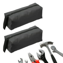 Uxcell 2pcs Zipper Utility Tool Bag 11.8x4x4 Inch Multi-purpose Oxford Cloth Tote Tool Pouch Small Organize Bags, Black