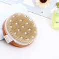 thumbnail image 4 of Volver Cepillo de Ducha para el cuerpo El cepillo exfoliante cepillo para cuerpo seco El cepillo de baño con cerdas naturales Mejora las funciones linfáticas Exfoliante para eliminar toxinas Celulitis, 4 of 5