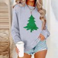 thumbnail image 2 of AherBiu Crewneck Sweatshirt for Women Christmas Tree Graphic Long Sleeve Tops Pullover Oversized Sweatshirts, 2 of 4