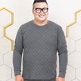 thumbnail image 2 of Jumpingount Ropa interior térmica para hombre, Otoño Invierno, alta elasticidad, cómodo, fino, cuello alto, Tops de algodón, resistente al frío, traje Camisetas  rejillas/gris oscuro XL Jumpingount AP013270-05, 2 of 6