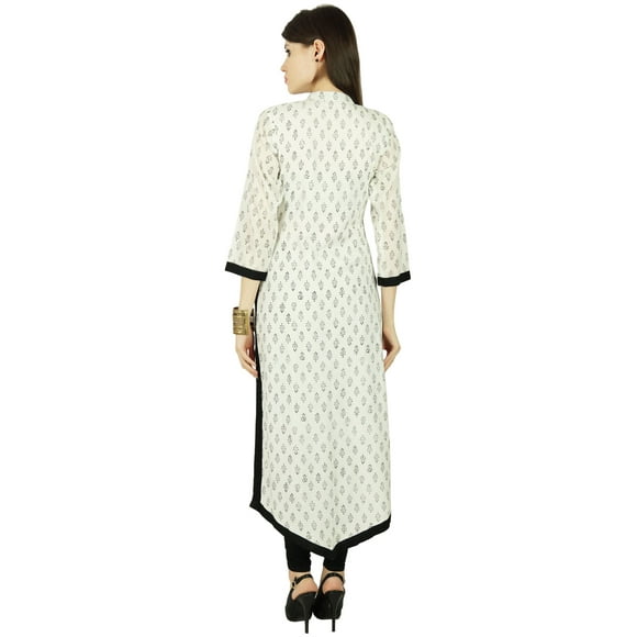Phagun Kurta Bollywood à Fleurs pour Femmes Kurti Ethnique en Coton Haut en Coton Tunique Robe