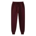 thumbnail image 4 of Tittly Sweatpants Women Pants for Women Trendy Straight Leg Sweatpants For Women Bottom Fleece Joggers Drawstring High Waited Tapered Yoga Pants With Pockets Sweatpants for Women Womens Pants Wine 3XL, 4 of 5