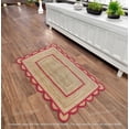 thumbnail image 3 of Scalloped Jute Rug- Rustic Red Scallop Jute Rug, Jute Scalloped Rug, Bohemian Scallop Rug, Rectangular Natural Jute Area Rug, Custom Rug, 3 of 5