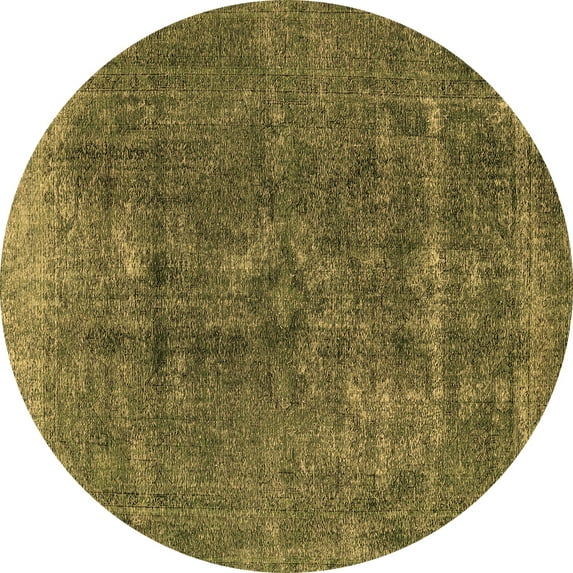 Ahgly Company Indoor Round Oriental Brown Industrial Area Rugs, 8' Round
