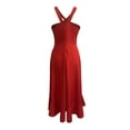 thumbnail image 5 of Wdgfv Elegant Women's Solid Color Party Dress for Prom Evening Formal Occasions and Casual Wear Red M, 5 of 5