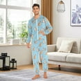 thumbnail image 3 of joogoo Cartoon Kangaroo Blue Unisex Adults Onesies Pajamas Jumpsuits L, 3 of 7