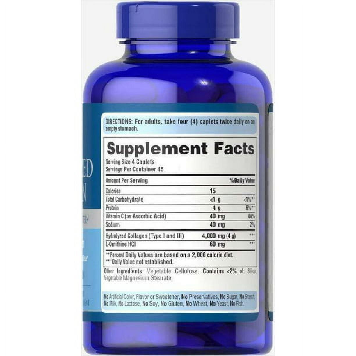 (2 pack) Puritans Pride Hydrolyzed Collagen Caplets, 1000 Mg, 180 Ct