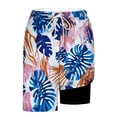 thumbnail image 4 of XUNKUSGA Mens Swim Trunks Fashion Tropical Hawaiian Printed Shorts Men with Compression Liner Lightweight Quick Dry Drawstring Elastic Waist Swim Trunks Men,Blue,S, 4 of 6