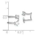 thumbnail image 3 of Sterling Silver Rhodium-plated CZ and Star Earring Cuff, 3 of 3