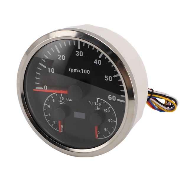 Multifonctionnel 3 en 1 mètre de tachymètre 6000rpm 10bar 40 à 120 degrés Celsius avec yacht pour camion RV Yacht 3 dans 1 compteur de tachymètre