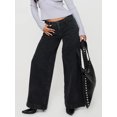 thumbnail image 2 of WIFORNT Womens Wide Leg Jeans Back Bow Print Low Rise Washed Denim Pants Casual Long Trousers, 2 of 7