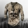 thumbnail image 4 of HSHDLDF T-Shirt Rétro Cool à Motif de Crâne pour Hommes, Manches Longues, Mode (C,S), 4 of 5