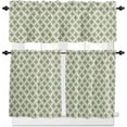 thumbnail image 2 of Kitchen Curtains Set, Abstract Green Kitchen Curtains and Valances Set, Modern Contemporary Art Vintage Rod Pocket Tier Curtains 24 Inch Length for Cafe/Bedroom Windows, 2 of 6