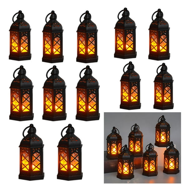 Matsuzay 2 unids/set ambiente cálido y acogedor con linternas de para decoración interior tamaño de linterna decorativa Electrodomésticos negro * 12PCS