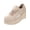 Beige, variant on Women's Knit Mesh Platform Walking Shoes,Lace Up Breathable Lightweight Non Slip Casual Athletic Sneakers