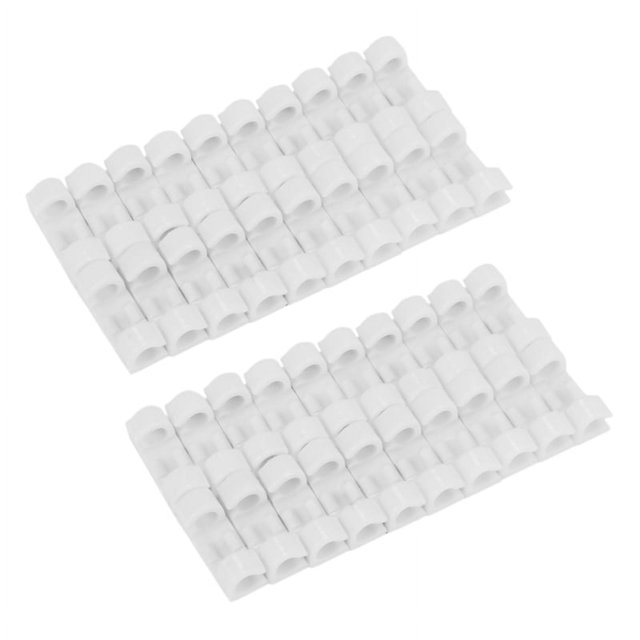 40 piezas/lote de abrazaderas de fijación de cables, clips de sujeción para cables de escritorio, clips de sujeción para cables USB (blanco)