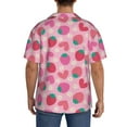thumbnail image 5 of Xecao offers the Haear Strawberry for Men's Casual Short-sleeved Shirt, a button-up collared shirt with a pocket, perfect for beach vacations and yacht travel in the X-Large size., 5 of 7