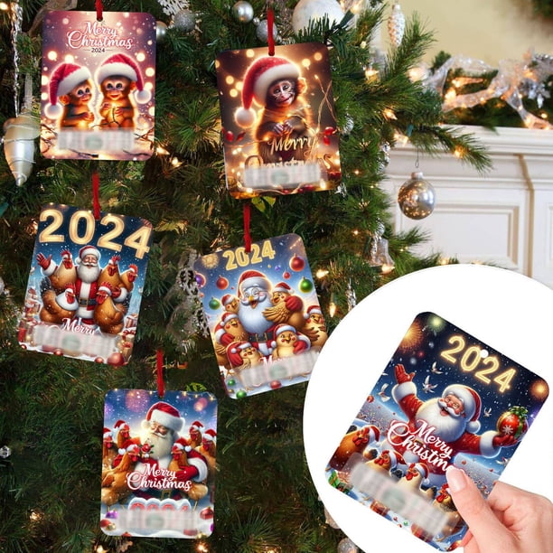Puntoco Monedero de madera con forma de tarjeta original de 8 piezas, bonito monedero de madera, colgante de monedero navideño, decoración del hogar