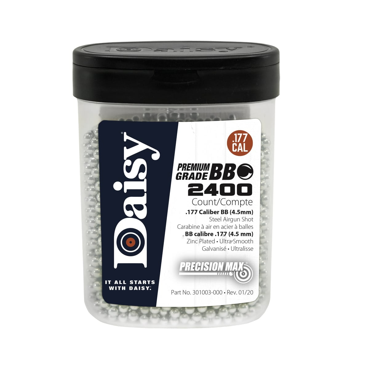 Genuine .177 Caliber Daisy BBs 2400 PC Count 1.86 LB Container 