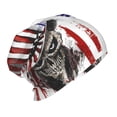 thumbnail image 2 of Rocae Patriotic Skull Art for Kids Winter Beanies Weather Hats Boys Girls, 2 of 7