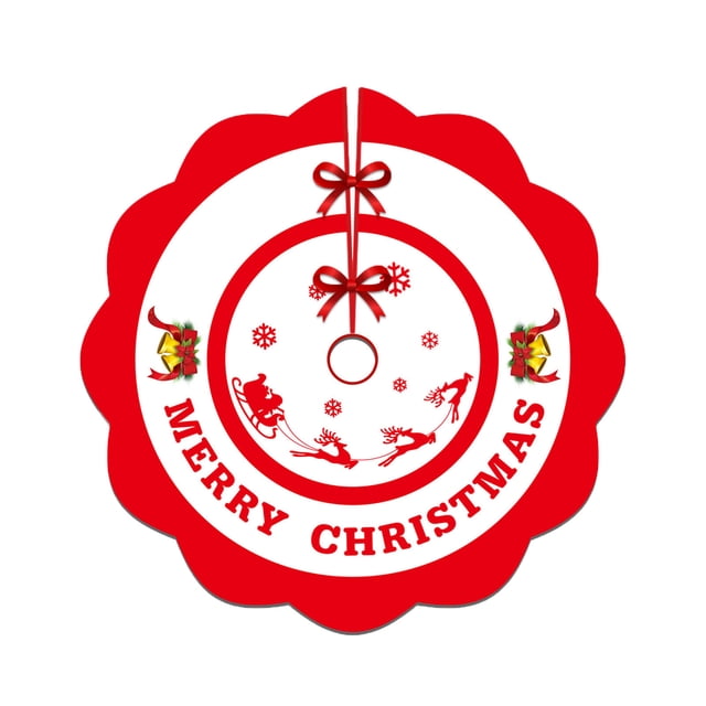 L Christmas Tree Skirt With Creative Print, Available In 120Cm Sizes, Polyester Material For A Beautiful Base For Your Holiday Tree And Gifts