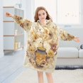 thumbnail image 5 of Wearable Blanket with Sleeves and Pocket Oversized Hooded Sweatshirt 3-14 YR Bears Are Eating Honey S, 5 of 7