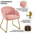 thumbnail image 3 of Alden Design Glam Velvet Accent Chair with Golden Metal Legs, Pink, 3 of 10
