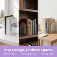 thumbnail image 5 of REGALWOVEN Clear Acrylic Bookends for Shelves,Invisible Book Ends, Modern Non-Skid Book Stopper for Office Home Decor,2Pcs Laser Dazzle 4.7"L x 3.9"W x 6.1"H, 5 of 5