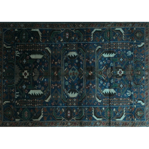 Ahgly Company Indoor Rectangle Persian Light Blue Traditional Area Rugs, 3' x 5'