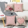thumbnail image 6 of Valentines Day Pillow Covers 20 x 20 Inch Set of 4 Hello Valentine Pink Polka Dot Heart Buffalo Plaid Eucalyptus Leaves Throw Pillows Decorative Cushion Cases Valentines Decor, 6 of 6