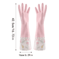 thumbnail image 2 of Gnwei Lined Cleaning Gloves - Soft Lining, Long Rubber Gloves for Kitchen & House Cleaning - Latex Free, Reusable & Cotton Lined Dishwashing Gloves Elbow Length,Medium, 2 of 2