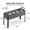 thumbnail image 2 of King Bird Galvanized Steel Raised Garden Bed Kit, 48.4"x17"x31.5" Metal Planter Box with Self-Watering Basin Cells, Tall Elevated Garden Bed for Vegetables & Flowers Deep Gray, 2 of 8