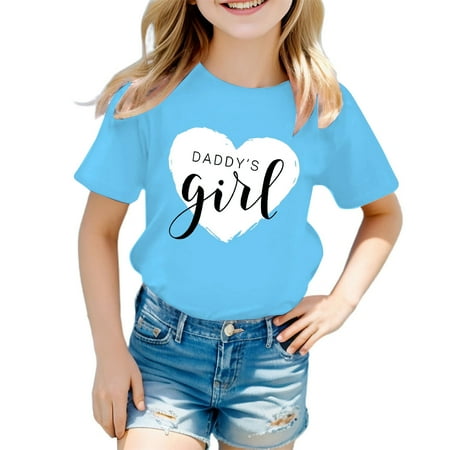 

Custom T Shirts Kid Girls Cute Graphic Print Round Neck Short Sleeve Tee Summer Casual T Shirt Tops Comfort Colors Tshirt(Color:Blue Size:9-10 Years)