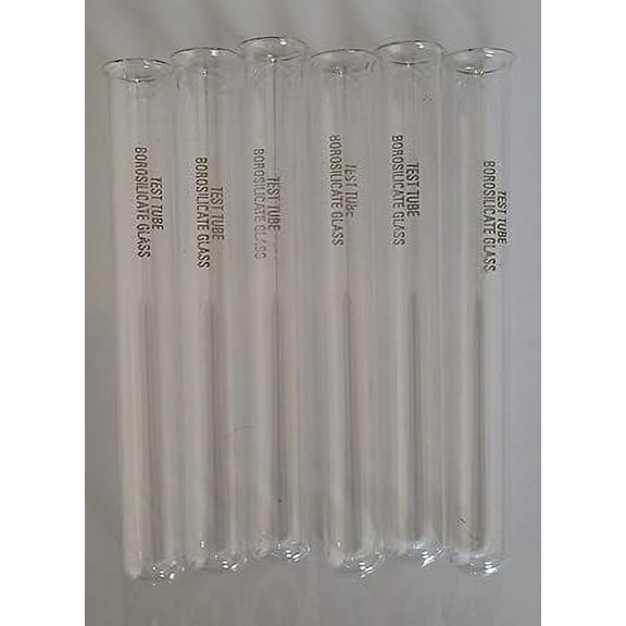 Pasco Borosilicate Glass Test Tubes, 15x125 mm, Pack of 6, Clear