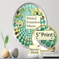 thumbnail image 3 of Designart "Elegance of Emerald Poppies" Poppies Radial Dot Round Wall Mirror - Floral Oval Printed Decorative Mirror - Multiple Color Options, 3 of 5
