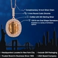 thumbnail image 2 of Gem Stone King 4.41 Ct Oval Brown Tiger Eye 18K Rose Gold Plated Silver Pendant with Chain, 2 of 6
