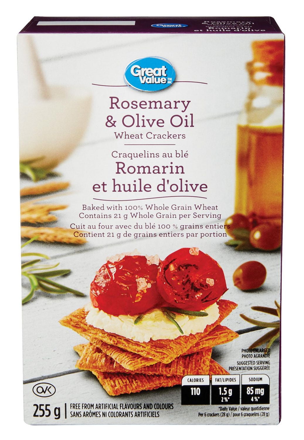 Great Value Rosemary & Olive Oil Wheat Crackers